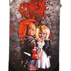 Silver Buffalo Chucky & Tiffany Love Kills Canvas Wall Decor